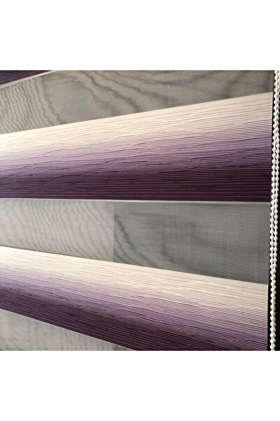Lotus Bukle Mor Renk Geçişli Zebra Stor Perde-mutfak- Oturma Odası-salon - Buklev4