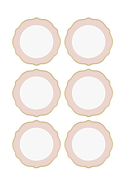 The Mia Jaswely Serving Plate 6 Pieces Pink 27 Cm