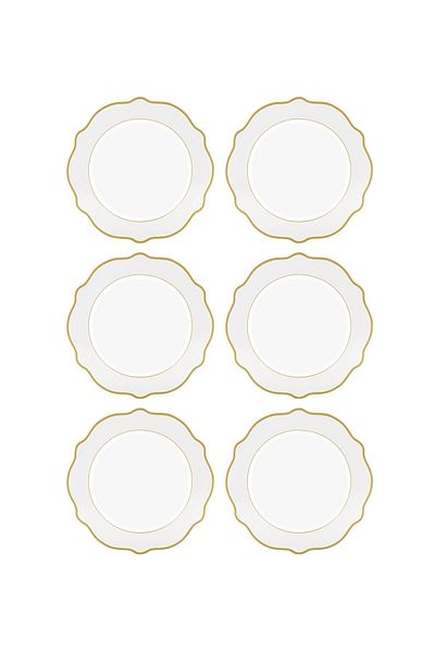 The Mia Jaswely Porcelain 6-Piece White Cake Plate 21 cm