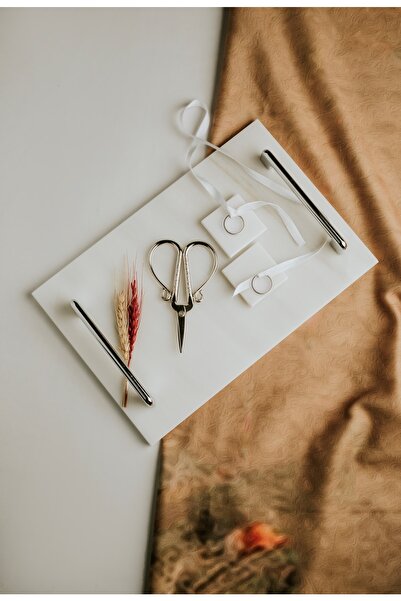 MERALP صينية الخطوبة/الخطوبة من الرخام الرقيق، مقص، 2 حلقة قابلة للإزالة، مقب...