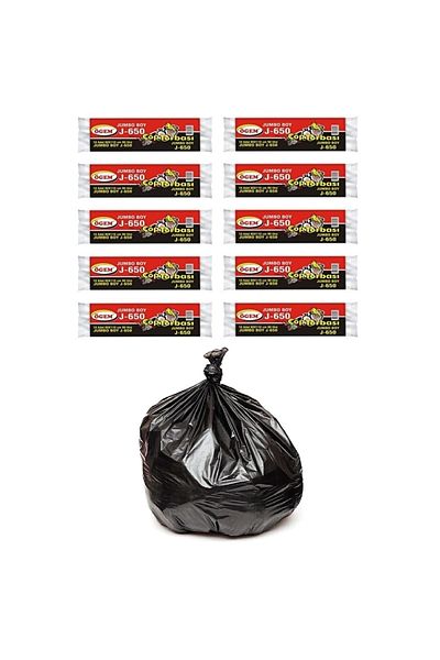 Ögem J-650 Jumbo Size Garbage Bag 80x110 Cm 90 Lt 10 Pieces Roll 10 Packs