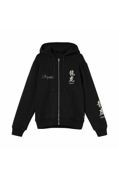Shout Υπερμεγέθη Tokyo Shinjuku Tiger Vs Dragon Unisex κουκούλα με φερμουάρ