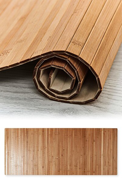 Binbirreyon Natural Bamboo Bath Mat with Anti-Slip Feature - 50X120Cm Lc016