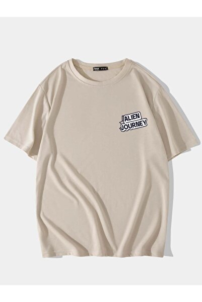 Benisengiydir Unisex Beige Dangerous Oversize Crewneck Tshirt