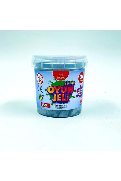 Bubu Metallic Play Gel Slime 145 Grams Metallic Gray