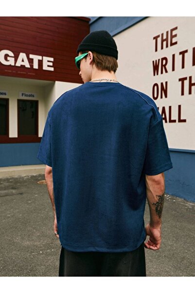 Benisengiydir Unisex Navy Blue Amsterdam Oversize Crew Neck Tshirt