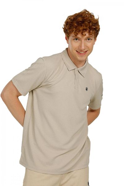 lumberjack 12sn526 Ml Eric Polo Neck T-shirt Μπεζ ανδρικό μπλουζάκι