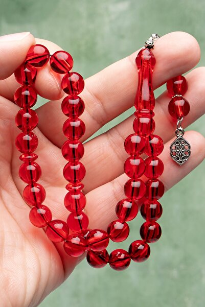 OTTOTESBİH Men's Gift Red Powder Amber Rosary