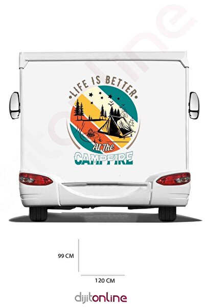 Dijitonline ملصق طباعة تخييم القافلة - ملصق نار المخيم وخيمة التخييم - ملصق ا...