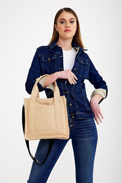 Hedwig Design Geantă de umăr/de mână din pânză cu curea încrucișată reglabilă...