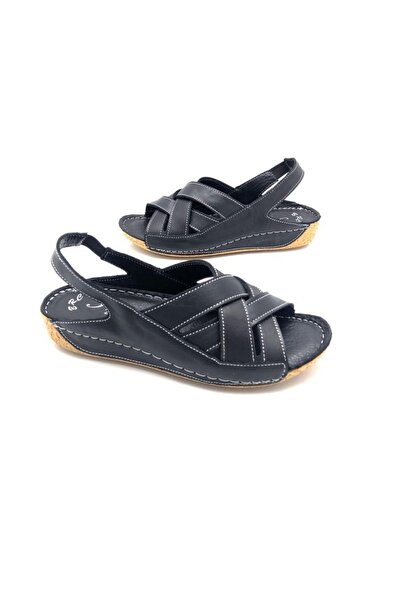 Derilax Sandale ortopedice damă Ilgen din piele naturală de culoare neagră