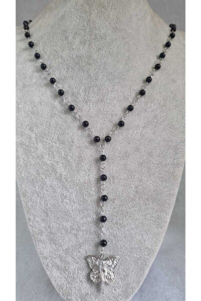 Fugusugu Siyah Boncuk Gothic Muse Kolye