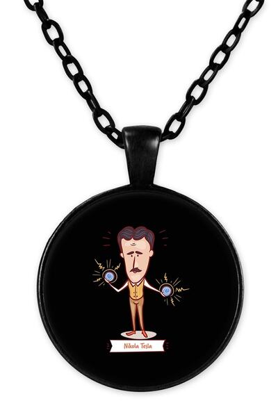 herotasarım نيكولا تيسلا Bll892 نموذج قلادة سلسلة سوداء