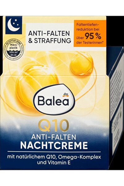 BALEA Kırışıklık Karşıtı Gece Kremi Cilt Sıkılaştırıcı Doğal Q10, Omega Kompleksi Ve E Vitaminli