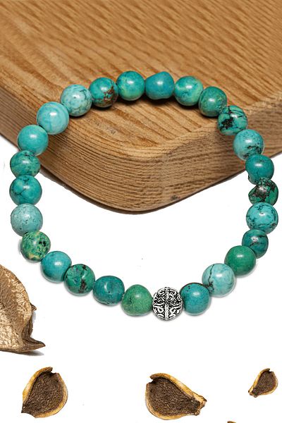 Tesbih Atölyesi Certified Turquoise Stone Bracelet - Silver Apparatus
