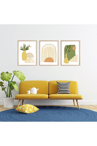 MUNİKA Σετ ζωγραφικής Boho Flowers με ξύλινο πλαίσιο 3 τεμαχίων