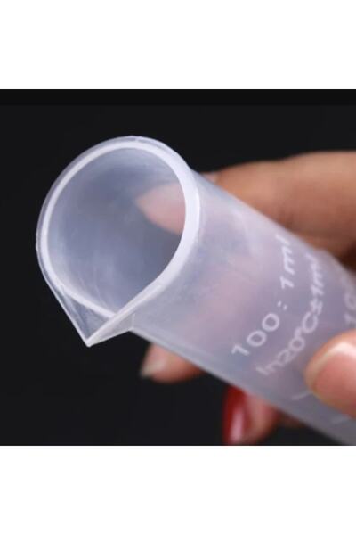 ATEL-SAN Mezür 100 Ml / Ölçü Kabı - Plastik Şeffaf – Uzun Form