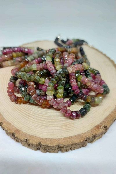 Yasamtohumu Tourmaline Stone Necklace 4-5mm X 2.5-3.5mm Washer Facet Cut Necklace