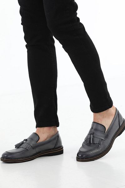 Everest Men's Classic Genuine Leather Tasseled Orthopedic Casual Shoes
