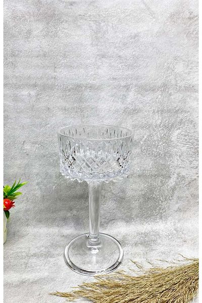 Jenisa Handmade Glass Enigma Model Large Footed Presentation Bowl 14x28 Cm