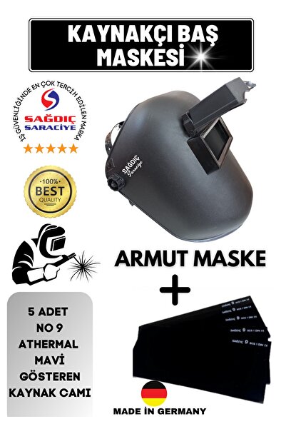 Sağdıç Saraciye Kaynakçı Armut Tip Baş Kaynak Maskesi Ve Athermal Muadili Kay...