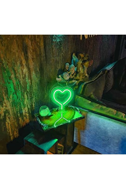 dekoraven Heart Table Lamp Neon Decorative Lighting(20x20cm)