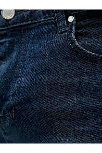 Koton Bermudy džínové šortky vrstvené detaily nohavic s kapsami na knoflíky, bavlna