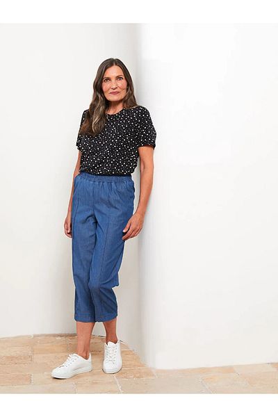 LC Waikiki Lcw Grace cu talie elastică uni blugi de damă Capri