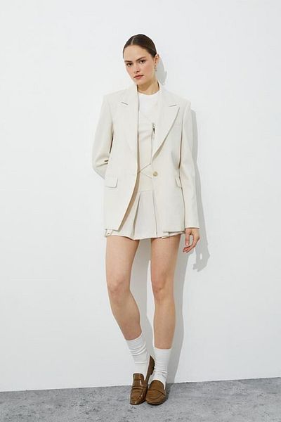 Koton Gold Buttoned Blazer Jacket
