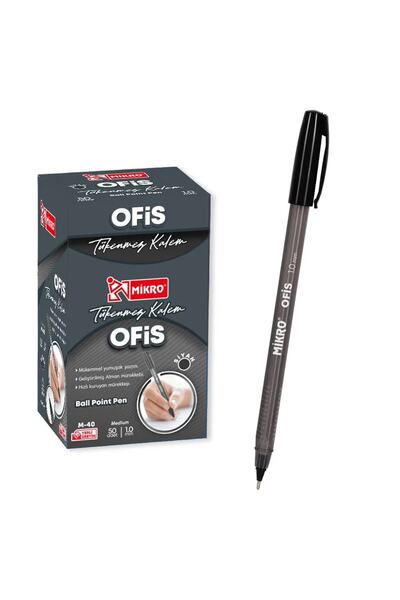 Mikro M-40 Tükenmez Kalem 1.0 Mm Siyah 50 Adet