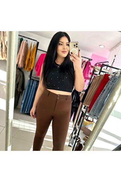 Ferdanur Başaran Büyükbeden Likralı Tam Toparlayıcı Sihirli Pantolon