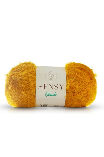 SENSY Premium Touch Hand Knitting Yarn Blouse Cardigan Yarn Fur Look Yarn Scarf Beanie Plush Toy Yarn Mustard