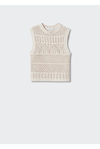 MANGO Woman Openwork Knitted Cotton Top