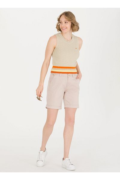 U.S. Polo Assn. Pantaloni scurți standard gri pentru femei - Talie normală Clea23y
