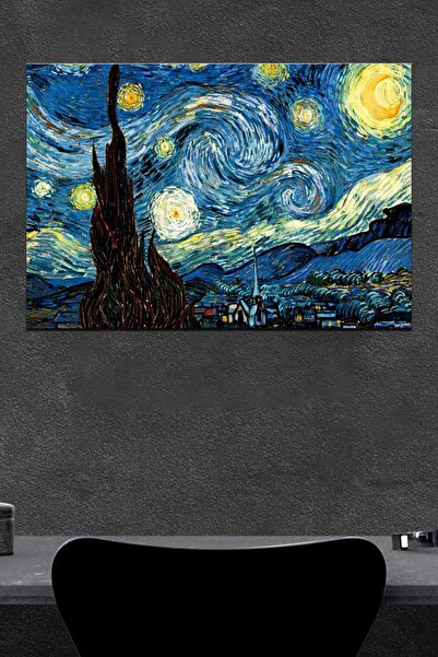 HobiShop Yıldızlı Gece Ahşap Poster (27x18)