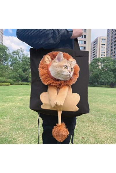 Fatih Omuz Askılı Air Kumaş Kedi-köpek Taşıma Çantası 41*32*14 Cm 6 Kg Siyah