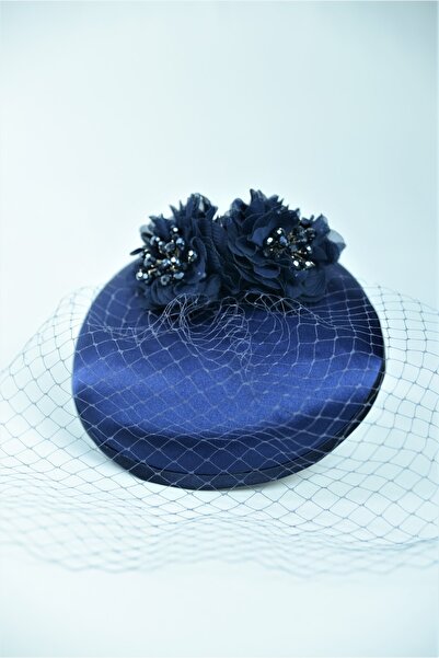 vivienmillineryhats Mavi Nikah Şapkası, Nişan Ve Tören Kepi, Vualet Şapka, Ni...