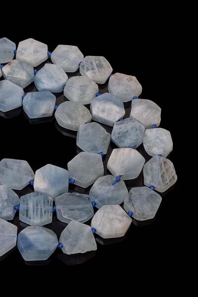 Dünya Doğal Taş 15x4 mm Sequență de piatră acvamarină