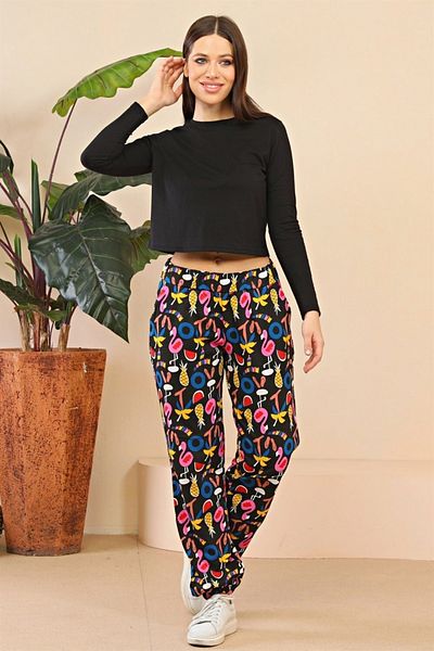 Seamoda Pantaloni de trening cu model negru