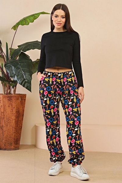 Seamoda Pantaloni de trening cu model negru