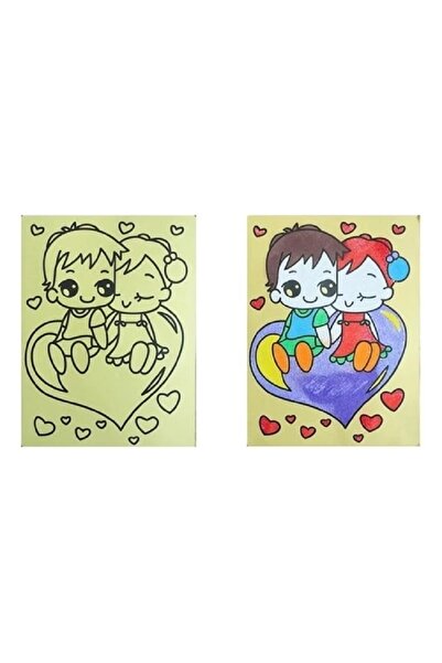 MAKETÇİNİZ 20 Adet Büyük Boy Kaliteli Kum Boyama Seti, A4 Boyutunda Renkli Kumlu Set