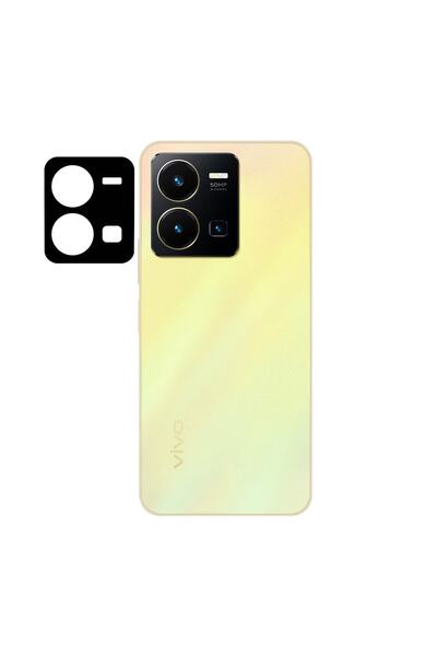 Rivor Vivo Y35 Uyumlu 3d Siyah Çerçeveli Kamera Lens Koruyucu Cam