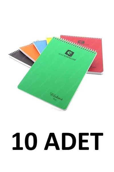 Schoellershammer 10 bucăți blocnotes cu spirală în partea de sus A4 80 coli caiet cu rigle 70 gr