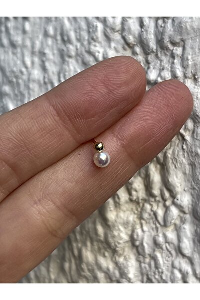 ds denizden silver Tekli Gümüş inci Küpe - 1 Adet