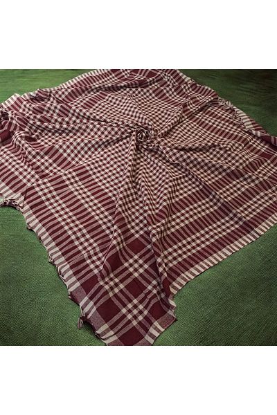 ŞENER HOME Checkered Picnic Cloth & Table Cloth & Table Cloth King Size 170 X 170 Cm - Claret Red