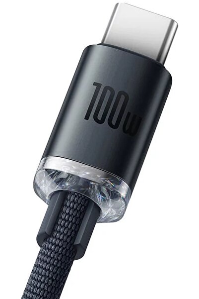 Baseus Crystal Shine 100w Usb To Type-c Hızlı Şarj Kablo 1.2 Mt (siyah)