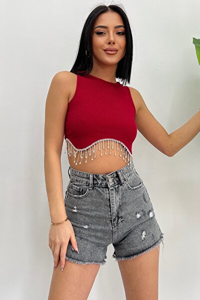 ALFUDO Moda Collection Lanț în talie fără mâneci, cu piatră de diamant, detal...