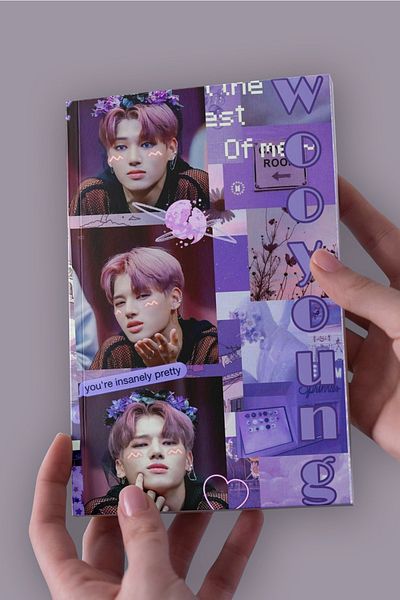 Namgo دفتر ملاحظات غير مبطن مقاس A5 من Wonyoung Lilac Collage (50 صفحة)