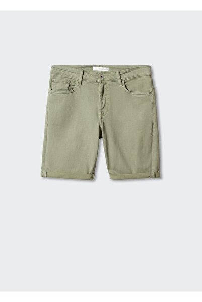 MANGO Man Dar Kesim Denim Erkek Bermuda Şort