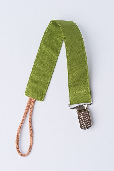 MyVera Walnut Green Pacifier Strap - Fabric Cotton Laced Pacifier Chain - Pacifier Holder
